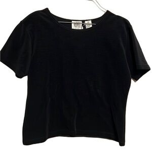 Maxwell Short Sleeve Top, Black, Size PM